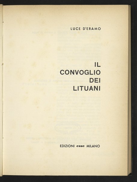 Il convoglio dei lituani / Luce D'Eramo