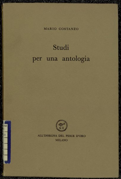 Studi per una antologia / Mario Costanzo