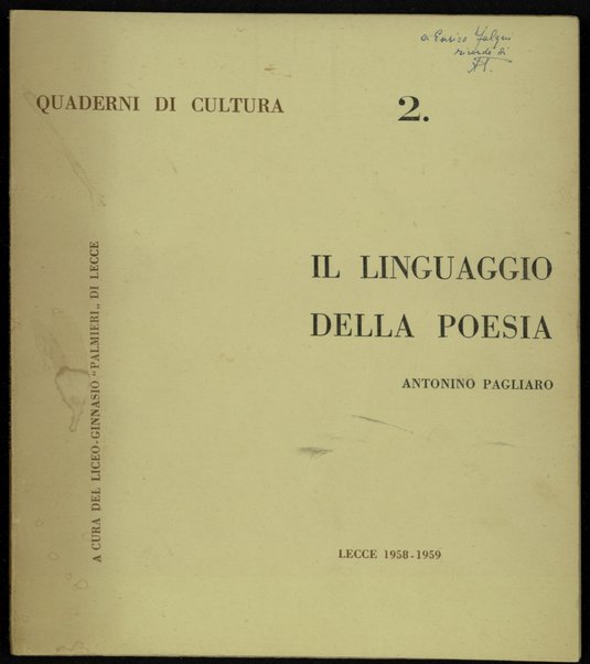 Il linguaggio della poesia...