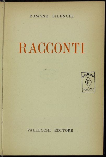 Racconti / Romano Bilenchi