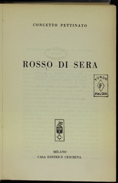 Rosso di sera / Concetto Pettinato