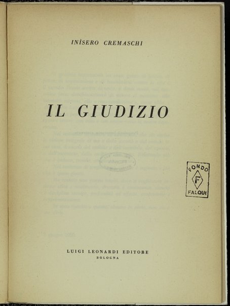 Il giudizio / InÃ¬sero Cremaschi