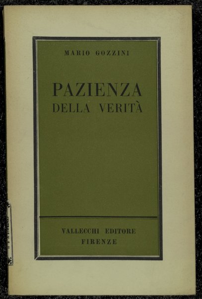 Pazienza della veritÃ  / Mario Gozzini