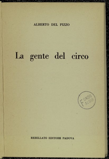 La gente del circo / Alberto Del Pizzo