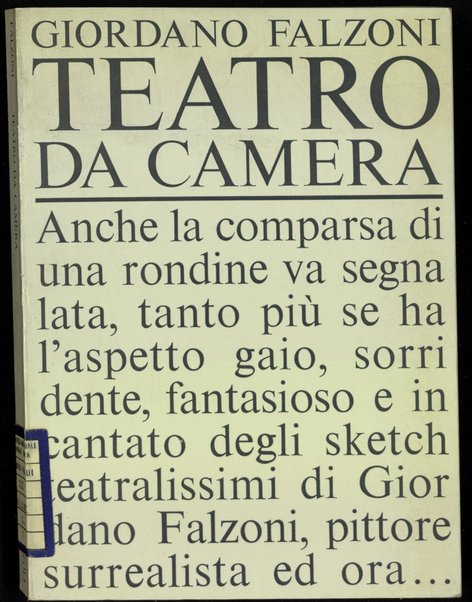 Teatro da camera / Giordano Falzoni