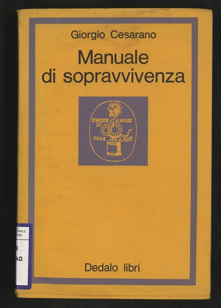 Manuale di sopravvivenza / Giorgio Cesarano