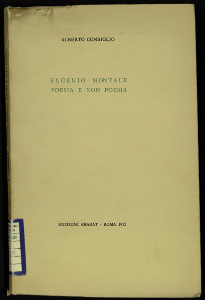 Eugenio Montale : poesia e non poesia