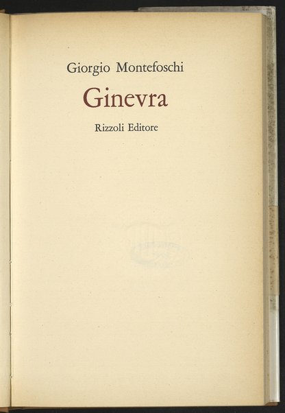 Ginevra / Giorgio Montefoschi