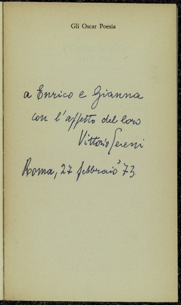 Poesie scelte : 1935-1965 / Vittorio Sereni ; a cura di Lanfranco Caretti