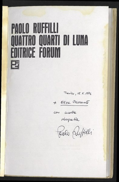 Quattro quarti di luna / Paolo Ruffilli