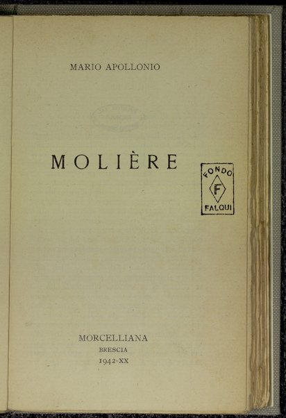 Moliere / Mario Apollonio