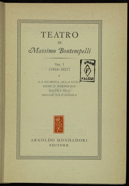 Teatro di Massimo Bontempelli