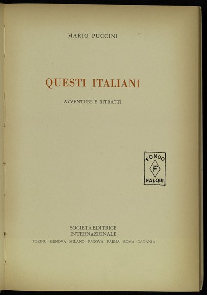 Questi italiani : avventure e ritratti / Mario Puccini ; [illustrazioni di Albino Tovagliari]