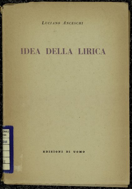 Idea della lirica / Luciano Anceschi