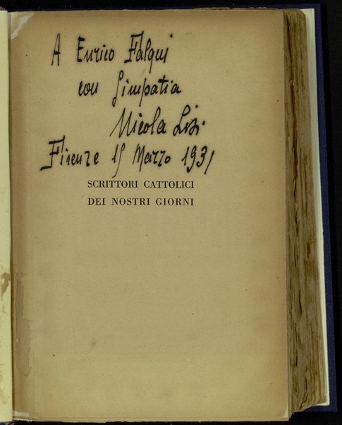 Scrittori cattolici dei nostri giorni : antologia / Augusto Hermet, Nicola Lisi