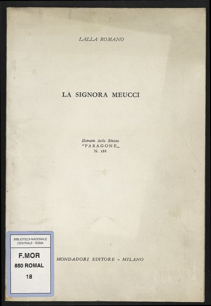 La Signora Meucci / Lalla Romano