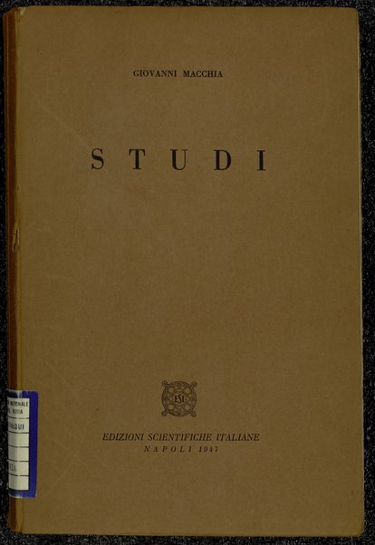 Studi / Giovanni Macchia