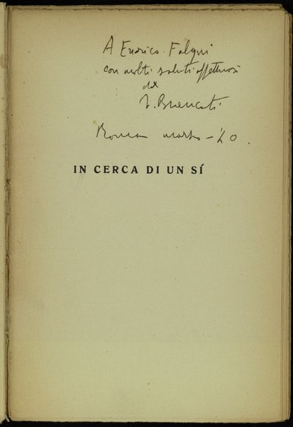 In cerca di un si : racconti / Vitaliano Brancati