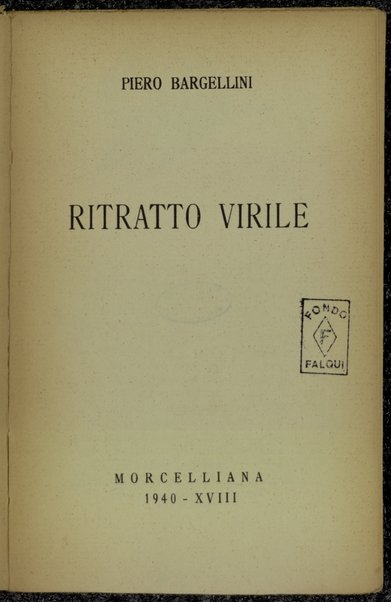 Ritratto virile / Piero Bargellini