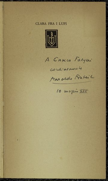 Clara fra i lupi : romanzo / Arnaldo Frateili