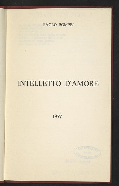 Intelletto d'amore / Paolo Pompei