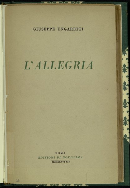 L'allegria / Giuseppe Ungaretti